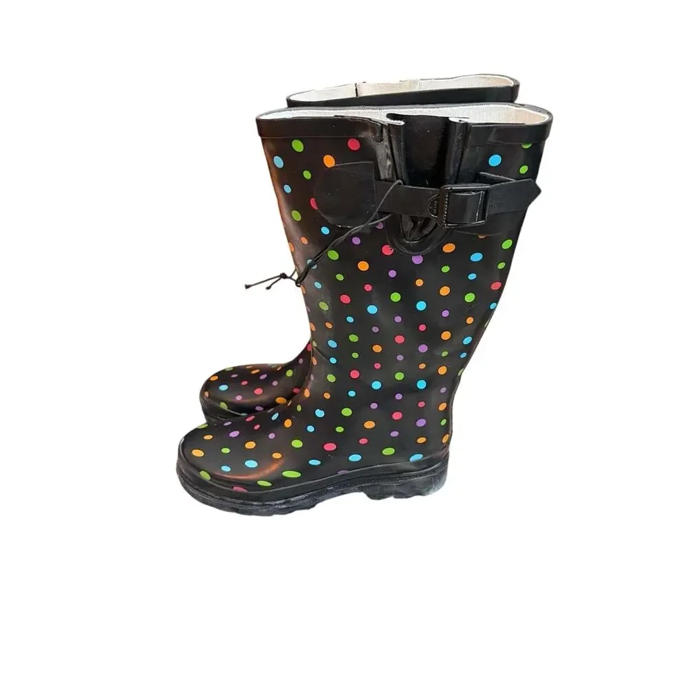 Western Chief Women's Ditsy Dots Multi-Color Polka Dot Rain Boots